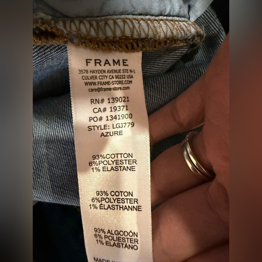 đ„NWT FRAME Le Garçon Blue Jeans Size 31 straight Legđ„ - Picture 6 of 11